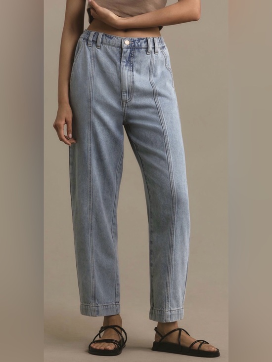 pistola Denim - pistola Light Wash Straight-Leg Jeans with Front Panel Seams